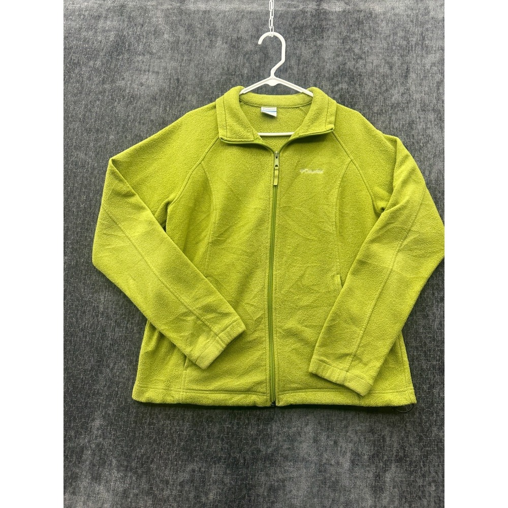Columbia Benton Springs Fleece Jacket Womens XL Green Sportswear‎ Logo Full Zip